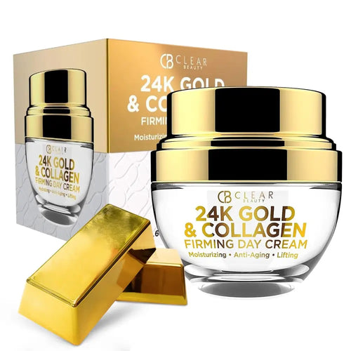 24K Gold & Collagen Daily Face Moisturizer - Dermatologist Tested Reduces Fine Lines Anti-Aging Clean Beauty