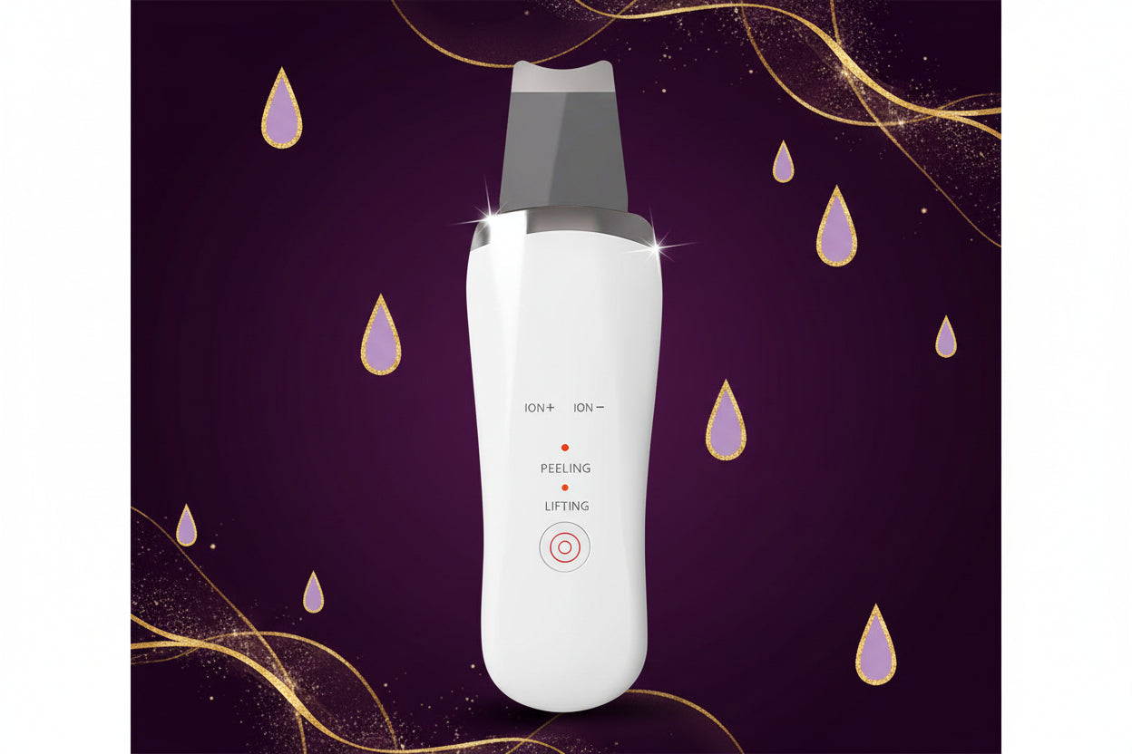 Electric Ultrasonic Skin Scrubber Face Spatula Home Ultrasonic Skin Scrubber Facial Cleaner Handheld Mini Derma Galvanica Tightening Face Scrubber Machine Skin Scrubber USB Ultrasonic