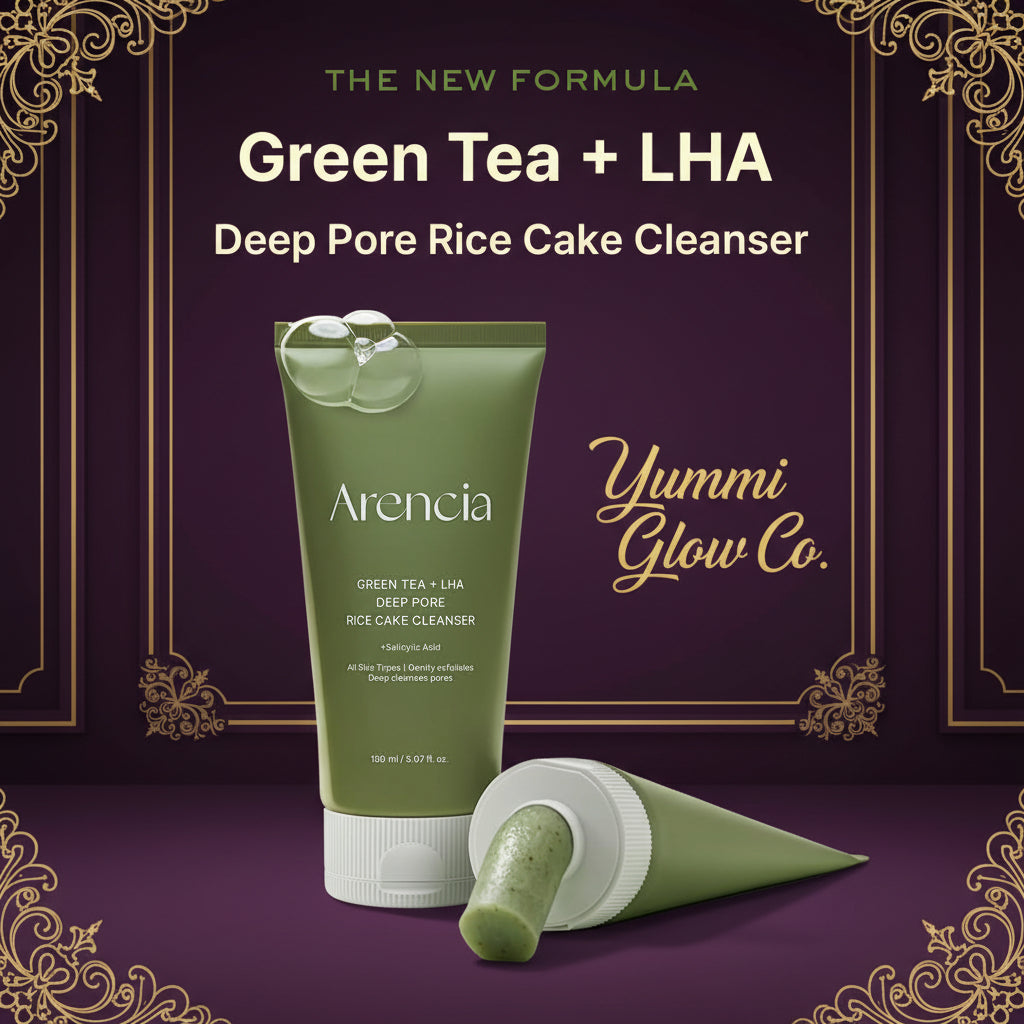 Arencia Green Tea + LHA Deep Pore Rice Cake Cleanser