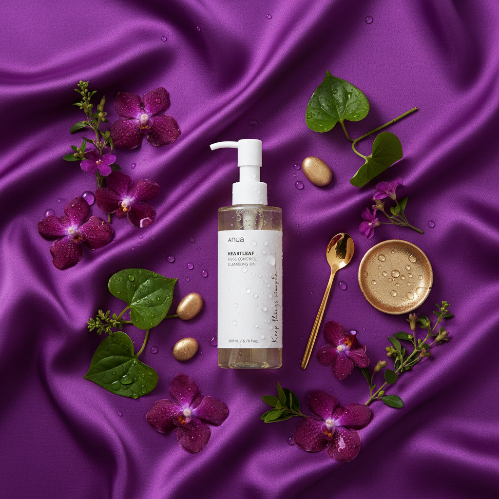 ANUA Heartleaf Cleansing Oil Flat Lay