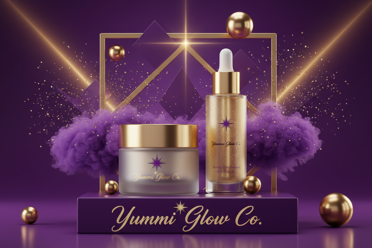 Complementary 3D Skincare Products - Purple & Gold
