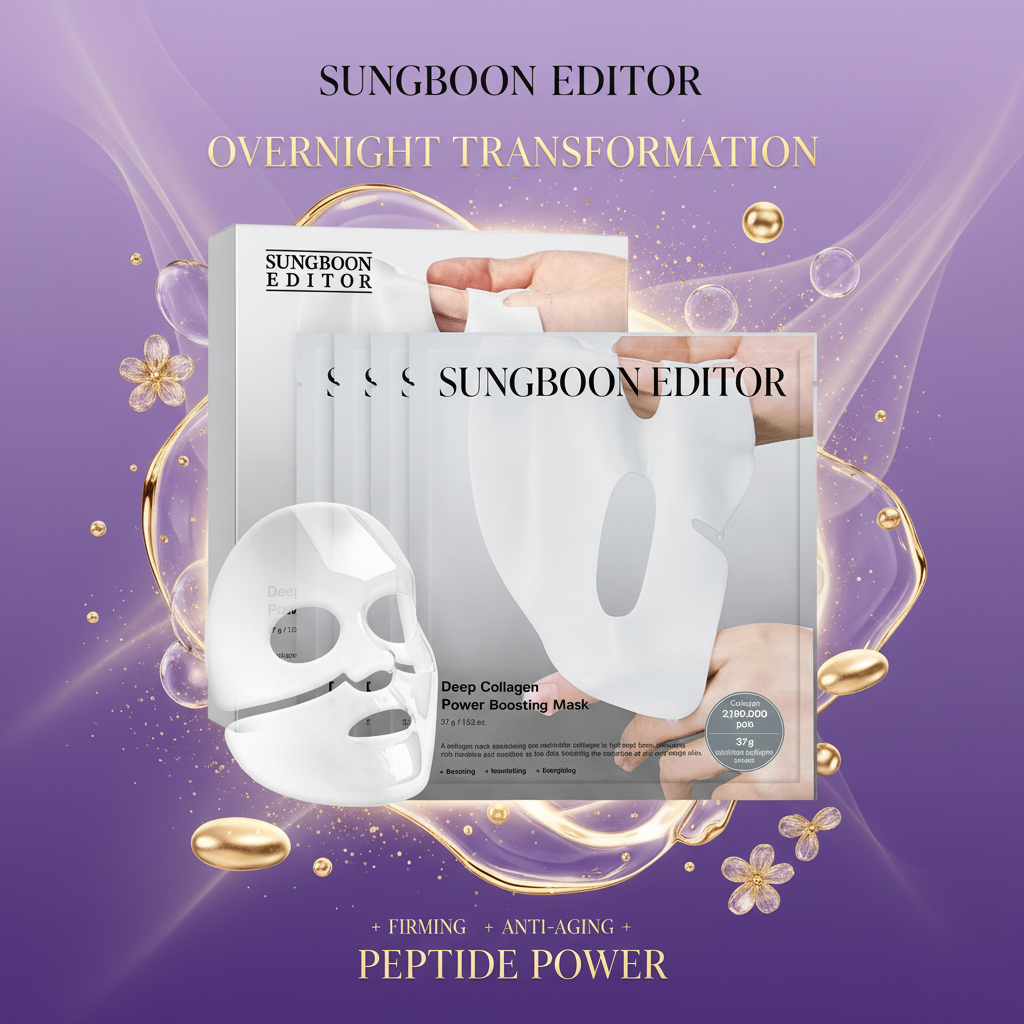 Sungboon Editor Deep Collagen Power Boosting Mask - Overnight collagen hydrogel mask