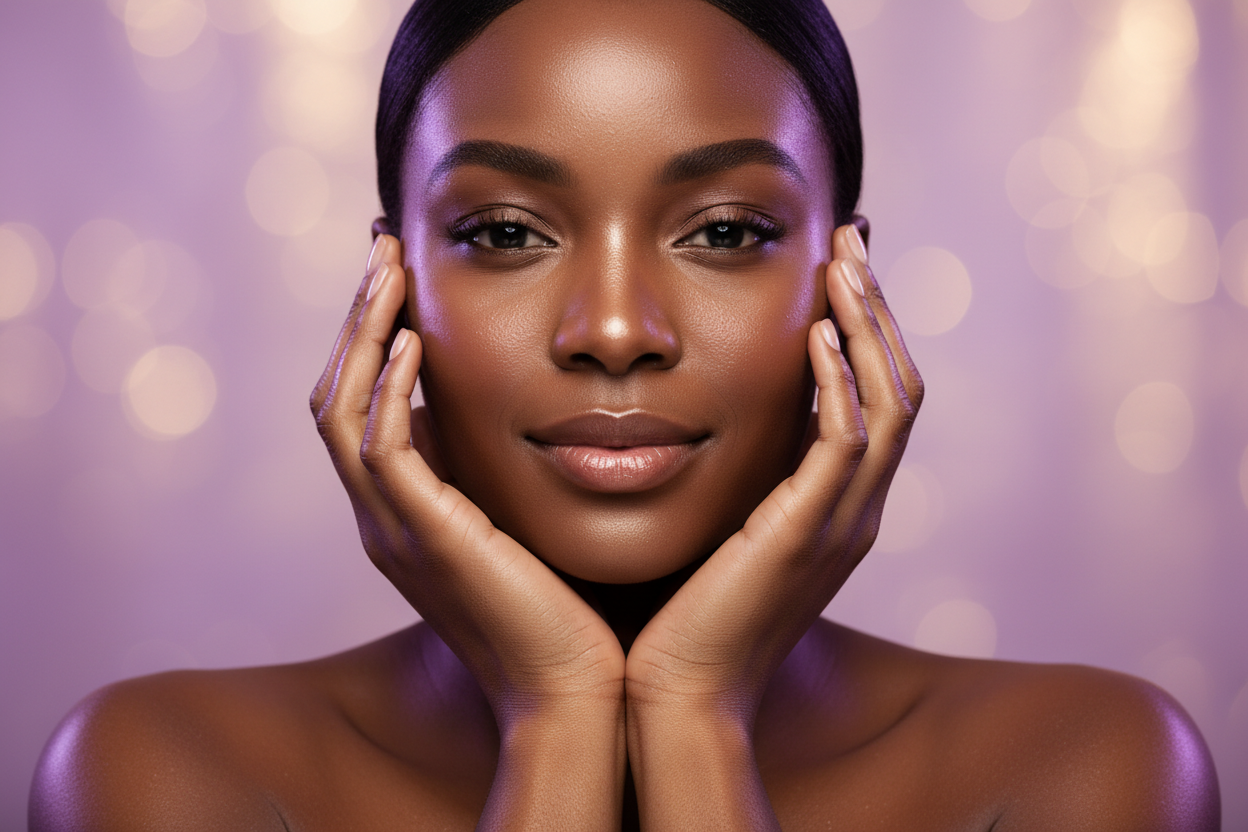 Luxurious glowing skin Black woman lifestyle image