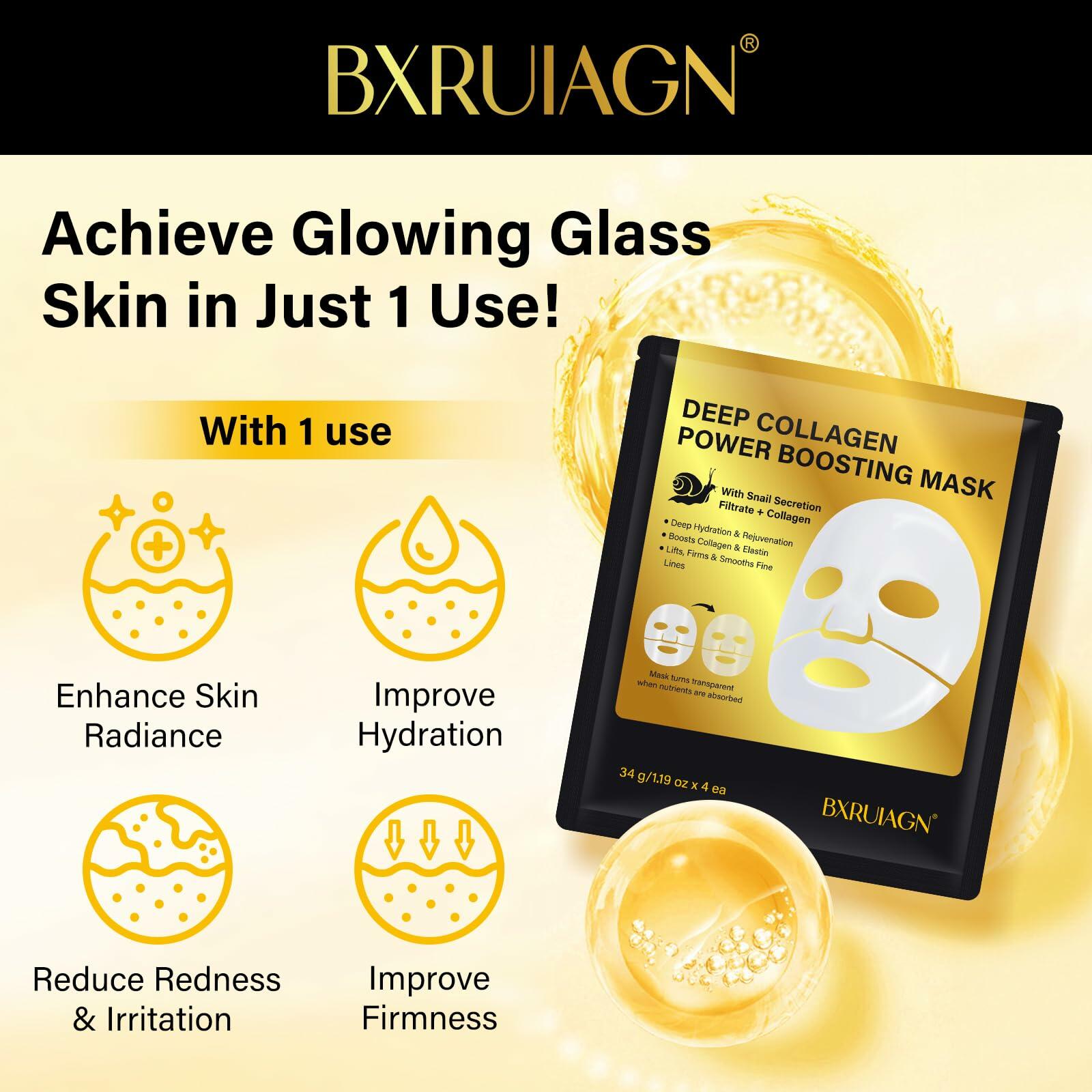 BXRUIAGN Snail Mucin 96 Hydrogel Face Mask