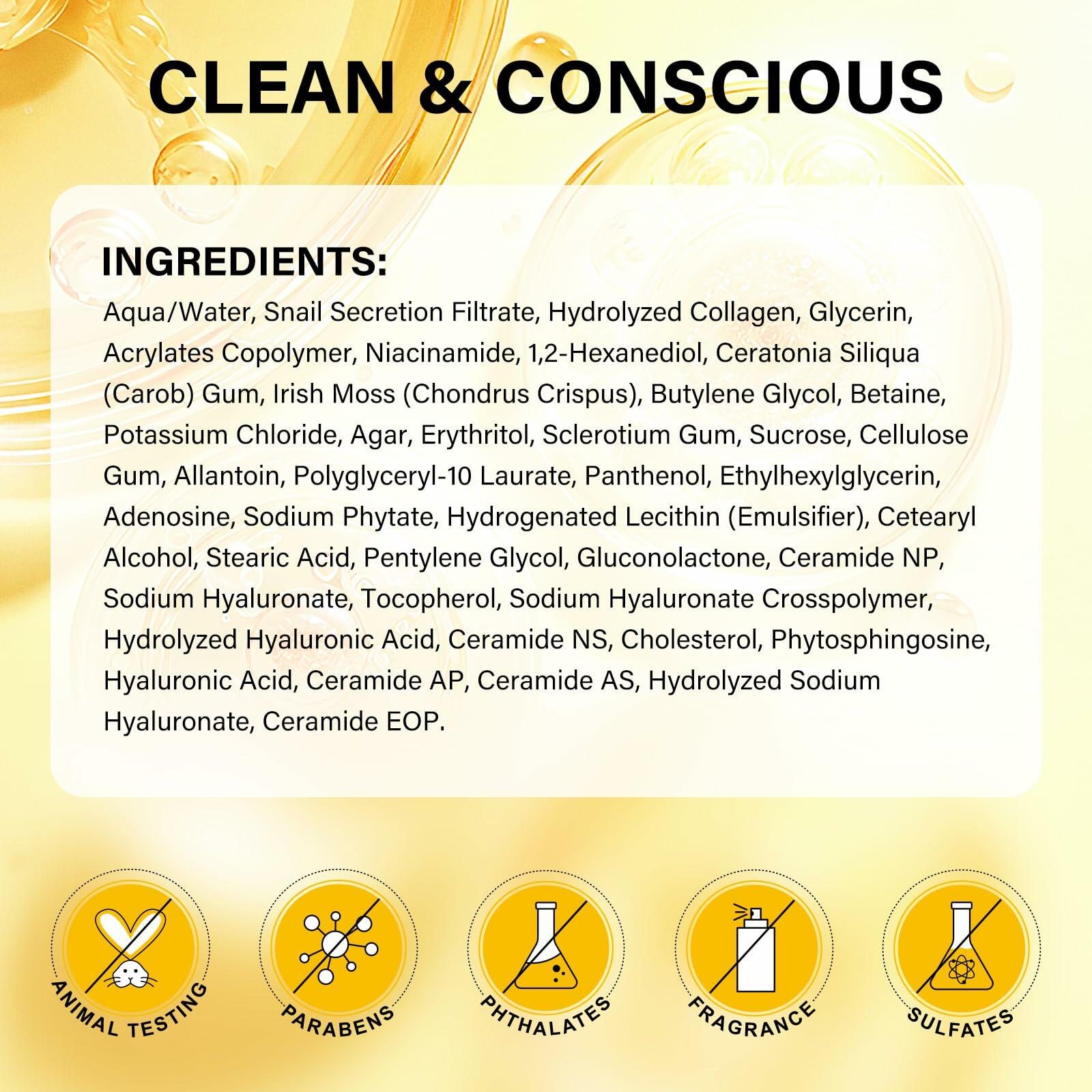 BXRUIAGN Snail Mucin 96 Hydrogel Face Mask