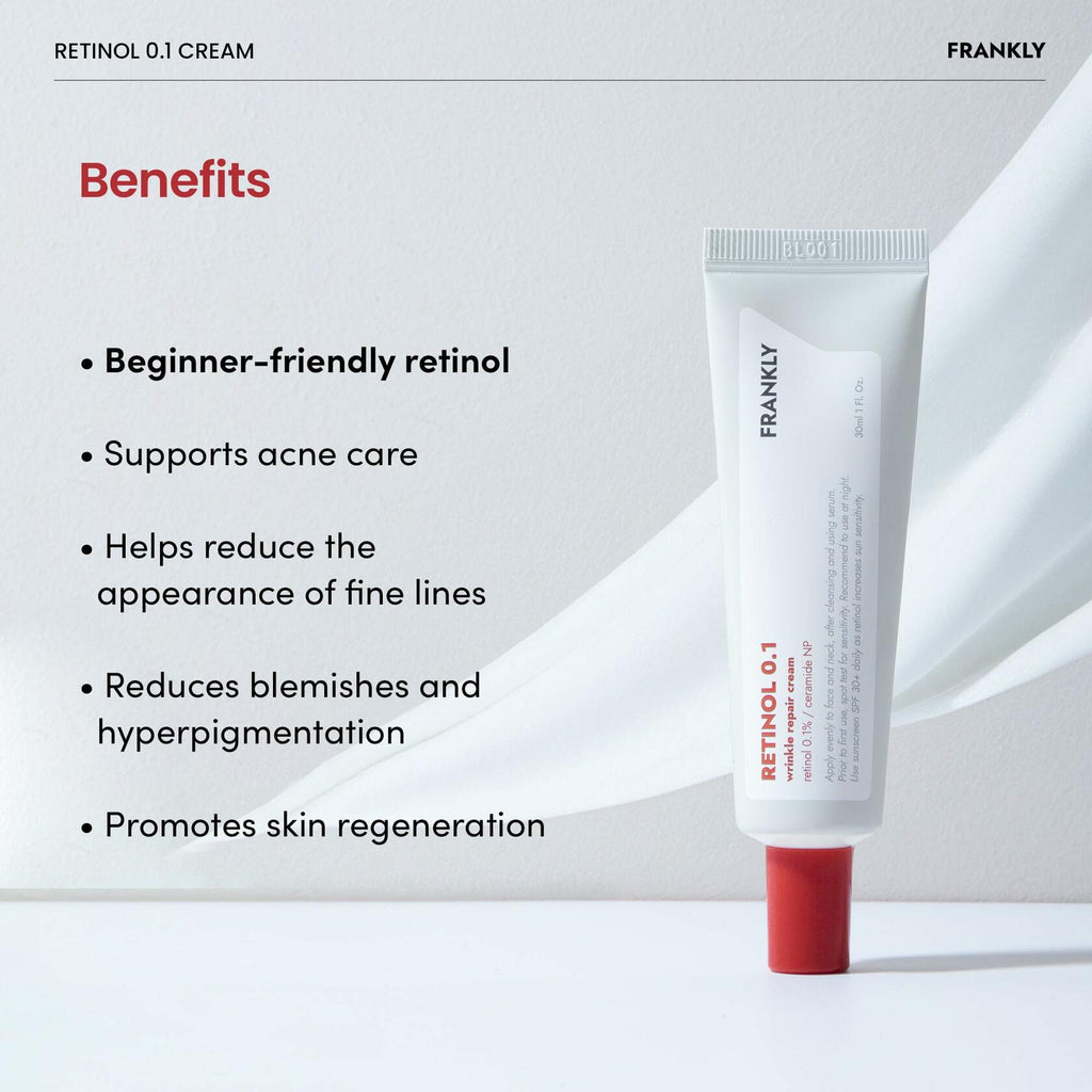FRANKLY Retinol 0.1% Cream 1.01oz Night Anti-Aging Korean Skin Care