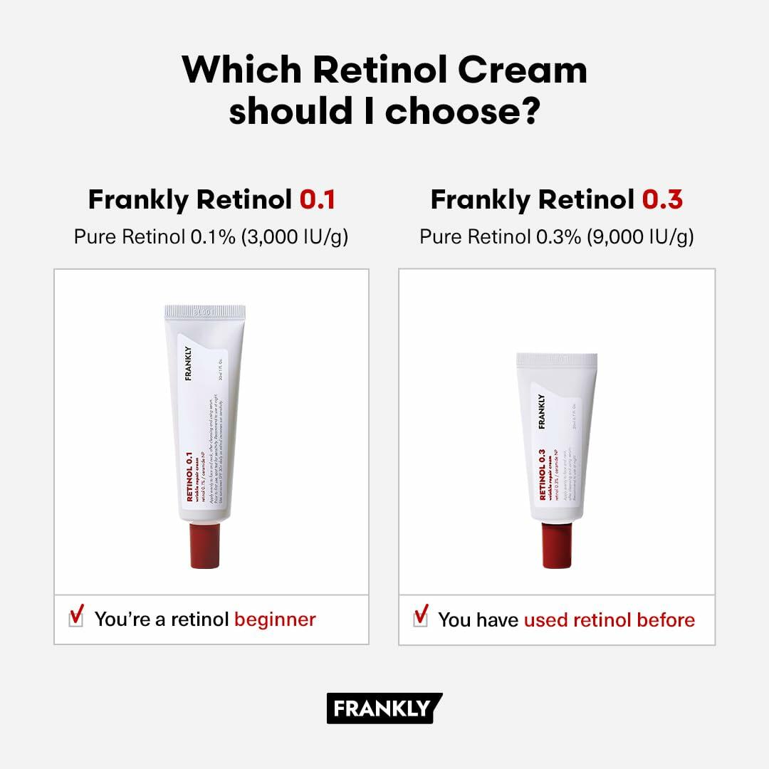 FRANKLY Retinol 0.1% Cream 1.01oz Night Anti-Aging Korean Skin Care