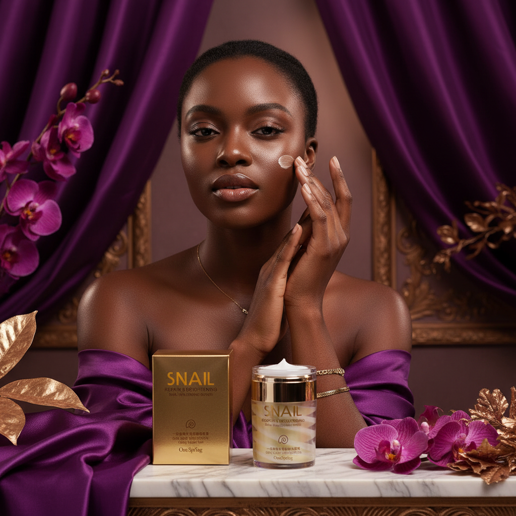 Snail Repair Cream with Black Woman